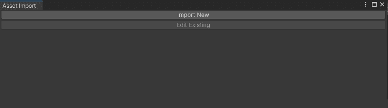 Asset import window
