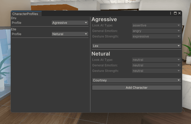 Character Profile Window