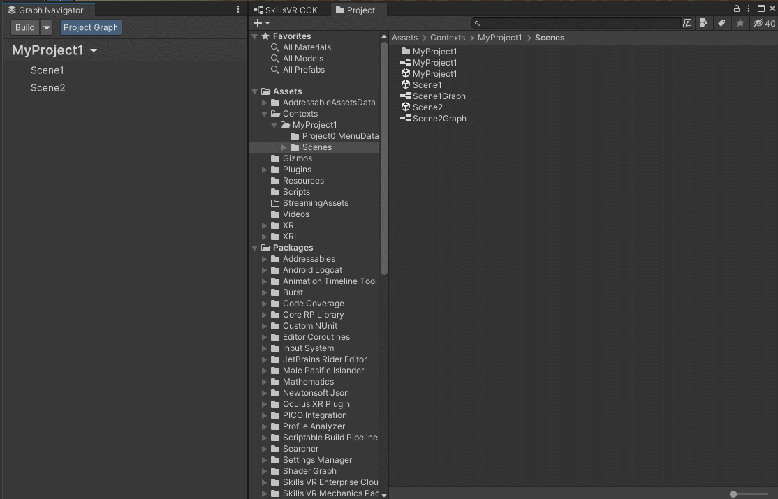 Locating the assets of a scene