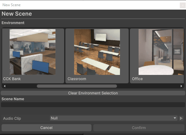 New scene window