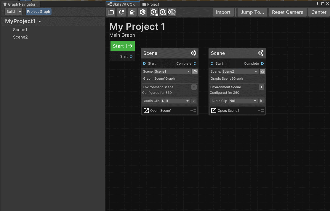 Opening a scene graph