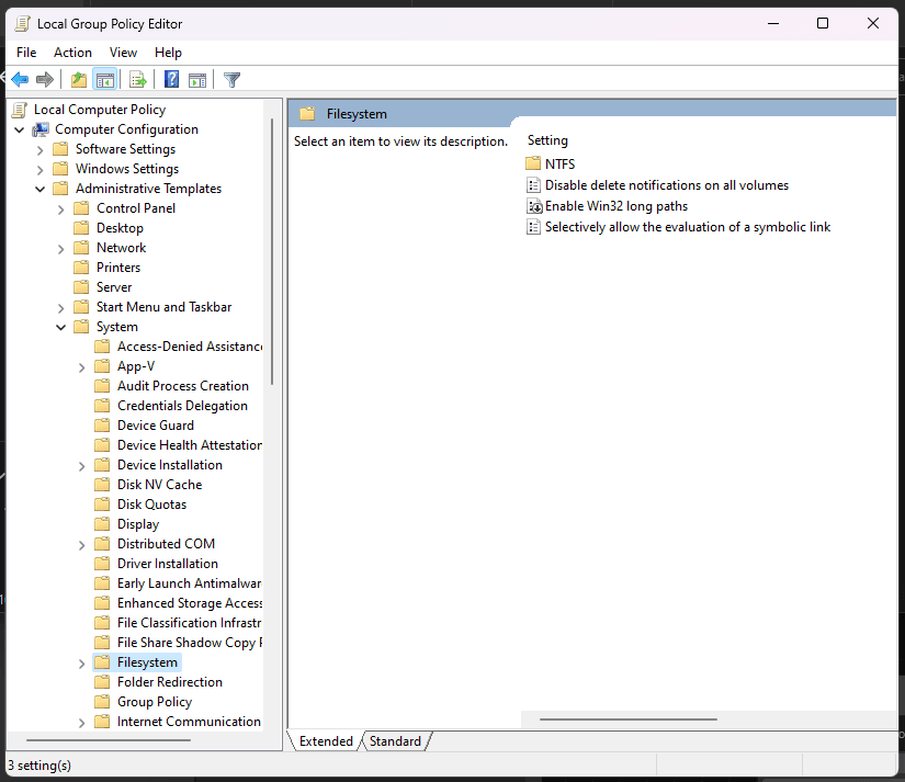 Local Group Policy Editor