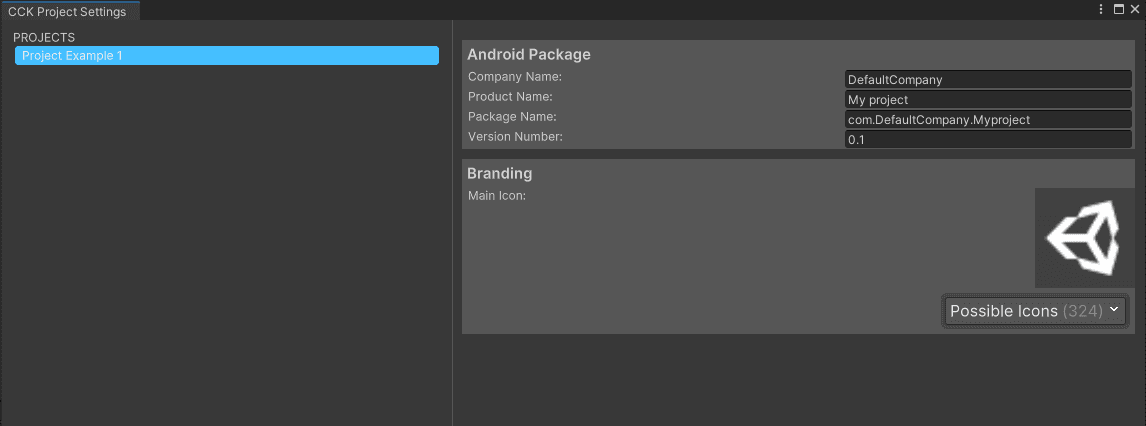 The Settings menu