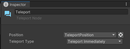 Teleport Node inspector