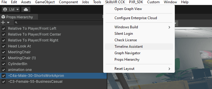 Accessing the Timeline Assistant
