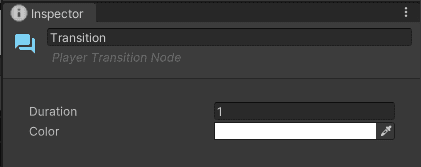 Transition Node inspector